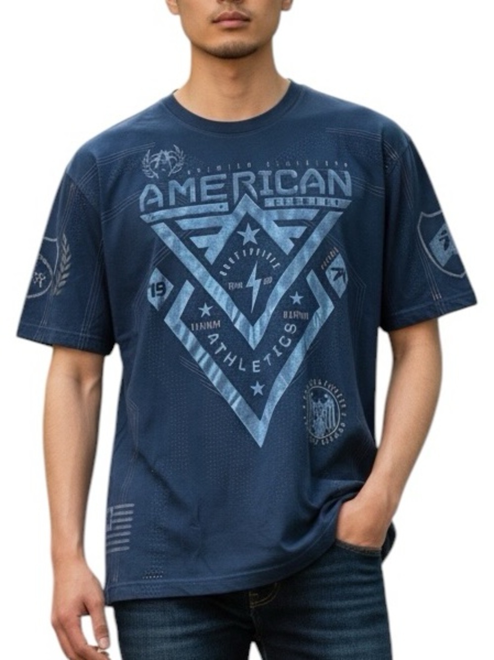 AMERICAN FIGHTER: Black Graphic Short Sleeve T-Shirt -Size 2X